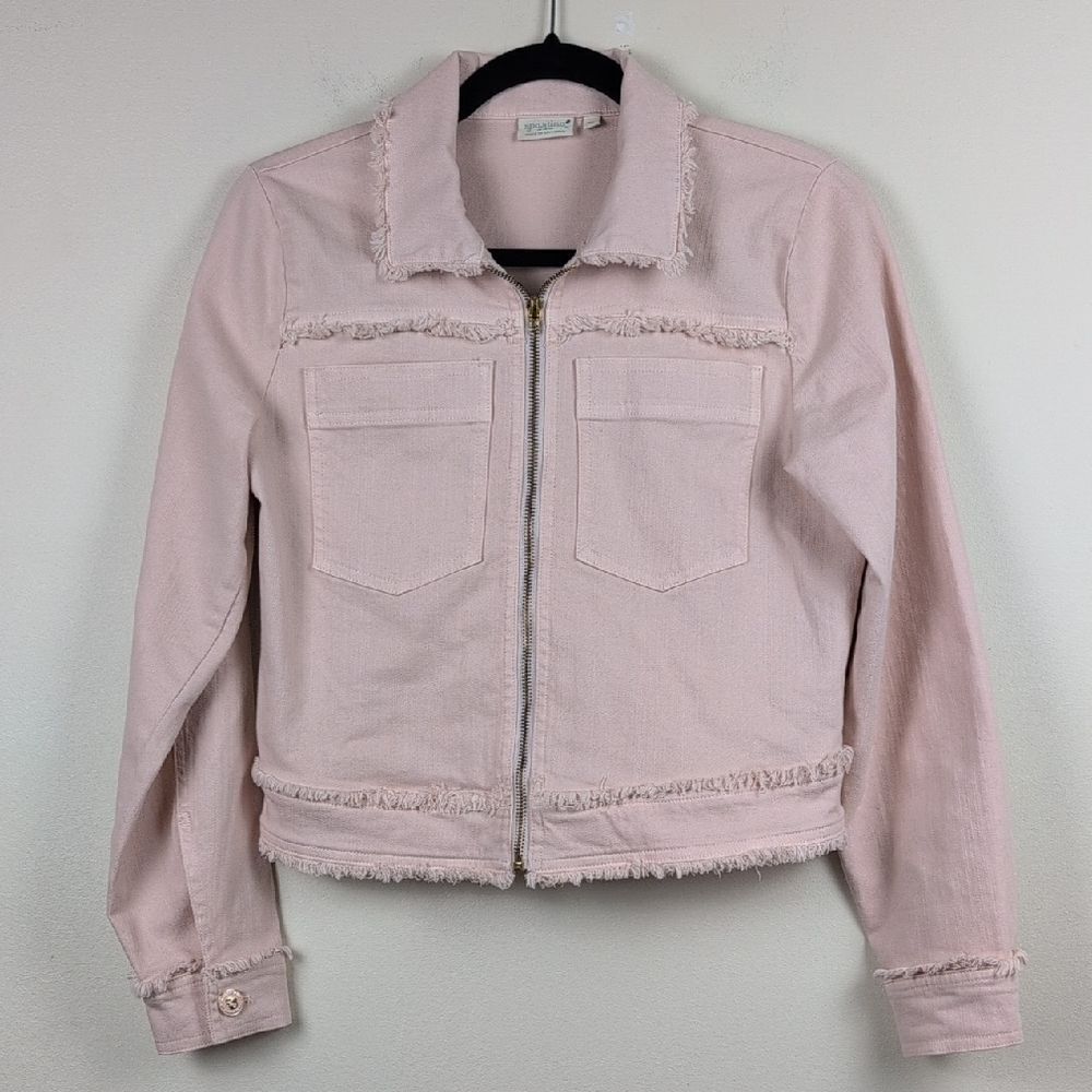 Spartina 449 Blake Denim Full Zip Jacket Blush Pink